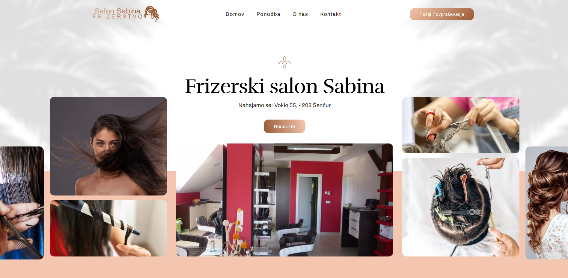 reference spletnih strani frizerski salon sabina