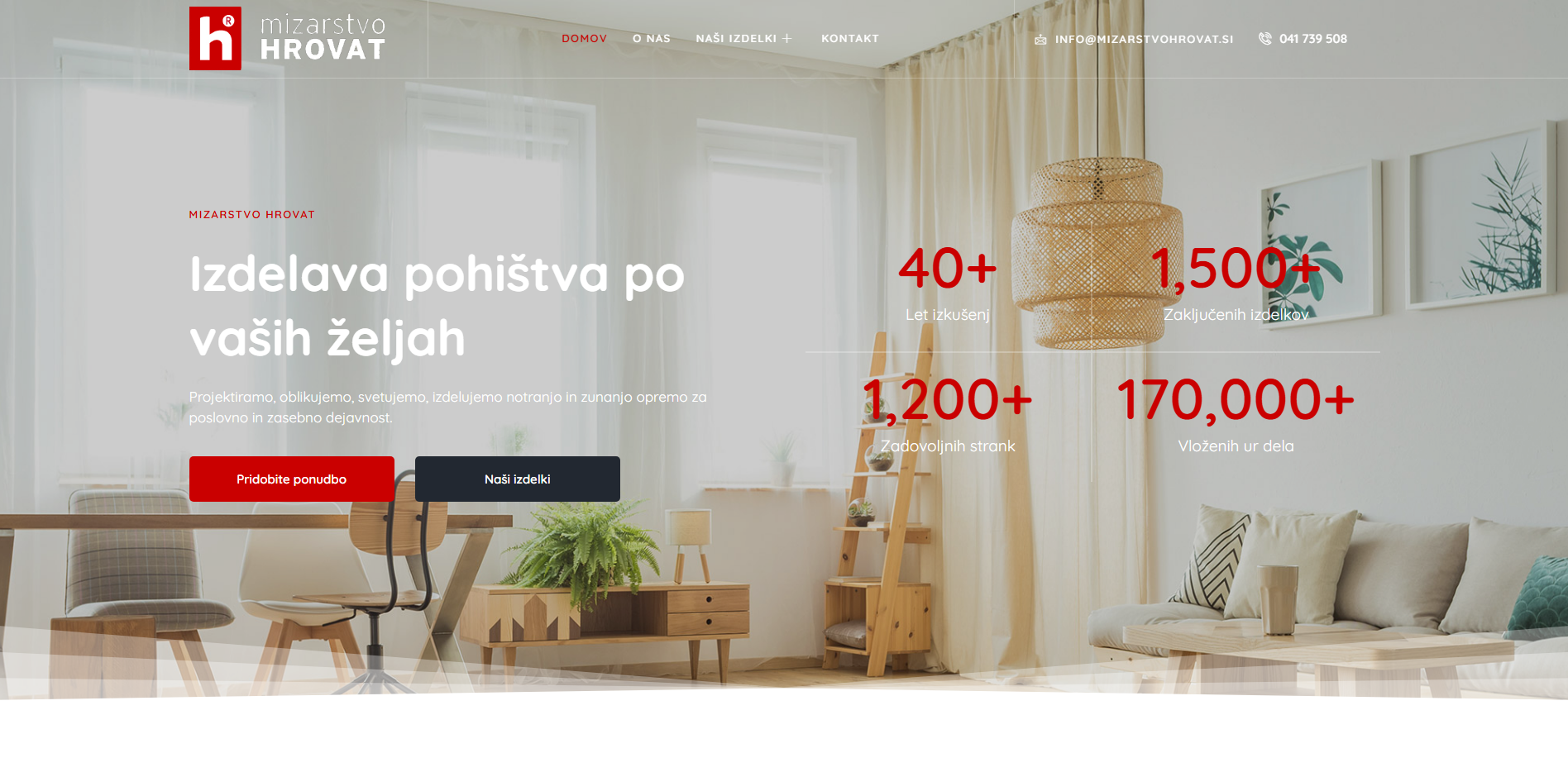 reference spletnih strani mizarstvo hrovat